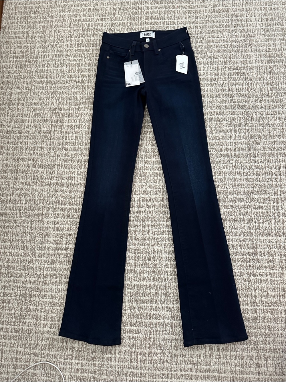NEW PAIGE Ayleen Manhattan Bootcut Women’s Dark Blue Jeans, Sz 24